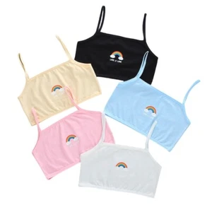 3 PACK GIRLS CROP TOP - FIRST BRA SOFT COTTON UNDERWEAR AGE 9 - 14 - Picture 1 of 11