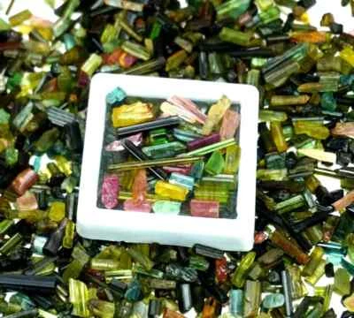 110 Ct+ Natural Bi-Color/Multicolor Tourmaline Pencil Rough Lot Loose Gemstone - Image 1 of 4