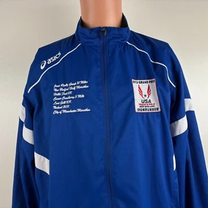 Asics USA Track And Field Windbreaker Jacket Mens M 2013 Grand Prix Iron Runner - Picture 1 of 6