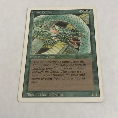 Magic The Gathering Craw Wurm Revised Edition Summon Wurm Common - Image 1 of 4