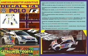 ANEXO DECAL 1/43 VOLKSWAGEN POLO R WRC A.MIKKELSEN R R.CATALUNYA 2014 7th (08) - Picture 1 of 1