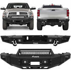 Front Rear Bumper with Winch Plate LED Lights For 2010-2018 Dodge Ram 2500 3500