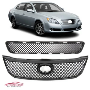 Juego de 2 piezas de malla negra brillante de rejilla superior/inferior delantera para Toyota Avalon 2008-2010 - Imagen 1 de 9