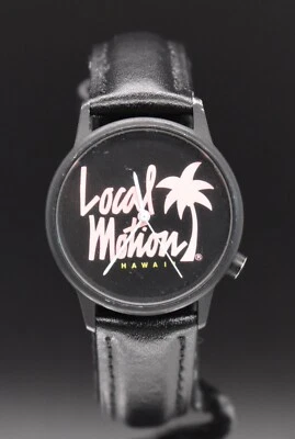 Reloj De Colección LOCAL MOTION HAWAII Surf Shop Mujer Negro Tono Rosa NUEVA BATERÍA Y CORREA Foto 1 de 4