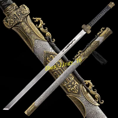Sable chino de la dinastía Tang Jian dragón espada afilada KungFu Dao espada katana Foto 1 de 4