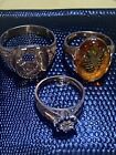 3 antique solid gold rings ladies & gents