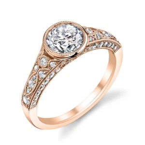 Anillo de 10,5 mm cúbico de circón para mujer enchapado en oro rosa de 18 quilates talla 6-10 - Imagen 1 de 11