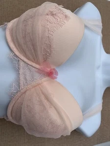 Victoria Secret Womens Bra Size 32DD Dream Angel Balconet Peach Cup Bonnet B - Picture 1 of 10