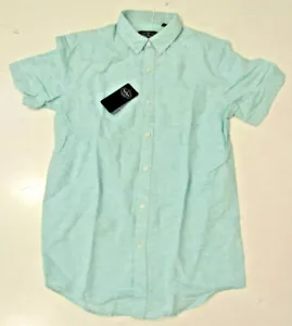 NAT NAST Short Sleeve Linen Cotton Button Up Casual Shirts Green Small S NWT - Picture 1 of 2
