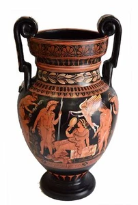 Paris & Helen - Herakles & Nike - rote Figur Volute Krater Vase - Museumsreplik - Bild 1 von 3