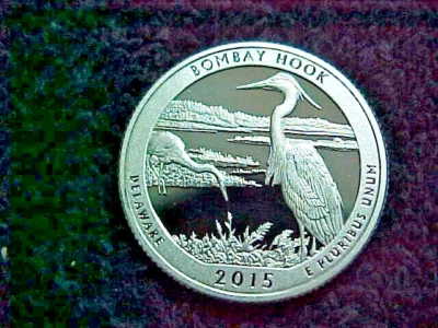 2015 S SILVER PROOF BOMBAY HOOK QUARTER FROM SILVER PROOF SET - Image 1 of 2