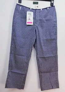 GOLFINO Printed Stretch Slim Capri Pants, Womens Sz 2, XXS, Blue, NEW, NH3106 - Bild 1 von 10