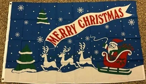 new MERRY CHRISTMAS BLUE NIGHT SKY 3x5ft FLAG superior premium quality US seller - Picture 1 of 3