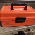 Flambeau 1-Tray - Classic Orange Tackle Box Vintage Black Handle Rare USA