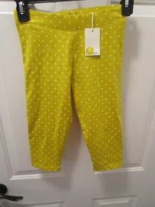 BODEN GIRL'S DAFFODIL YELLOW PIN DOT CROPPED LEGGINGS  SIZE 8-9 NEW - Picture 1 of 3