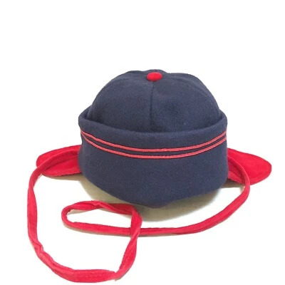 Sombrero de invierno vintage de lana para bebé niño azul/rojo orejeras raro Foto 1 de 4