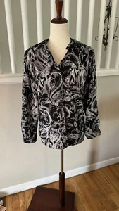 NWT NY Collection Top Long Sleeve Size PS Button Front - Picture 1 of 3