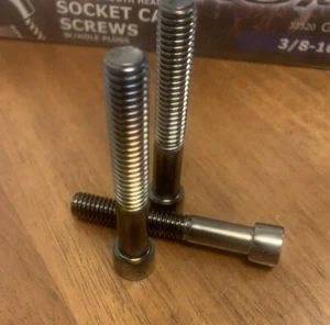 (3) Tornillos de tapa de enchufe lisos cromados negros 3/8-16 x 2-1/2 MIDWEST #33528 - Imagen 1 de 2