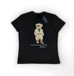 Polo Ralph Lauren Women's Safari Bear T-shirt Size:2XL Colour:⚫️BLACK - Picture 1 of 4