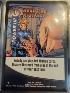 Tarjetas de juego coleccionables Read The Riot Act # 68/131 X-Men poco comunes TCG WOTC 2000 XMEN - Imagen 1 de 1