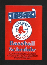Pawtucket Red Sox--1987 Pocket Schedule--Dunkin' Donuts