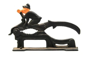 Vtg Imp Nut Cracker Old Cast Iron Whimsical Elf Riding Bird or Bug Pecan Sheller - Picture 1 of 10