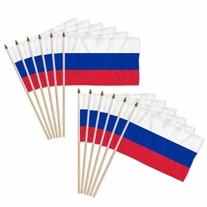 12 Stück Packung Russland 12 x 18 Zoll Handheld Länder Stick Flaggen - Bild 1 von 2