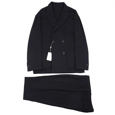 Luigi Borrelli расслабленный крой без подкладки неструктурированный черный Джерси ткани костюм 42R новый с Ярлыками - Изображение 1 из 4