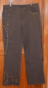 Monroe & Main Embellished Jeweled Embroidered Dress Pants Jeans Cotton Blend 16 - Picture 1 of 9
