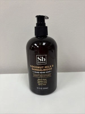 Sb Soapbox Coconut Milk Sandalwood Liquid Hand Soap Aloe Shea Pump 12 oz B22-86 - Image 1 of 2