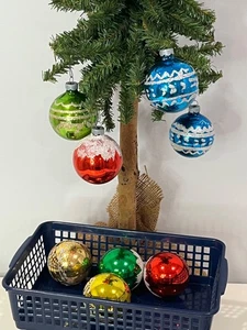 De Colección Brillante Brite EE. UU. Adornos de Navidad Plantilla y Mica Tapa de Nieve - Lote de 8 Piezas - Imagen 1 de 5