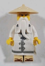 Lego Ninjago Minifigure SENSEI WU Movie White Robe 70612 70608 