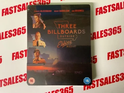 THREE BILLBOARDS OUTSIDE EBBING MISSOURI - BLU RAY STEELBOOK - NEW AND SEALED. - Image 1 of 2