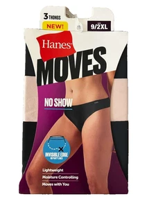 Neu Hanes Moves unsichtbare Damen-Tanga-Unterwäsche, 3er-Pack Größe 9, 2XL - Bild 1 von 3