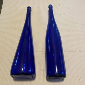 19" Tall Cobalt Blue Glass Bottles (2) Free Shipping - Picture 1 of 6
