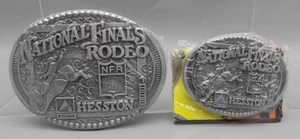 Pair New Sealed VTG Hesston National Finals Rodeo Rare 1998 NFR Belt Buckle AGCO - Picture 1 of 4