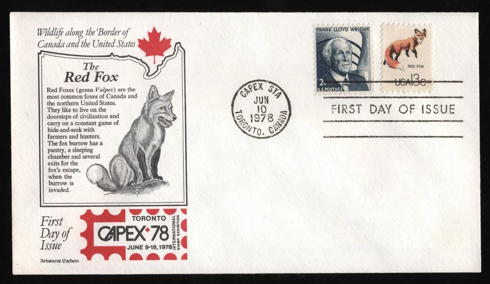 #1757g 13c CAPEX: Red Fox, Aristocrat FDC **ANY 5=FREE SHIPPING** - Image 1 of 1