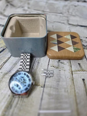 Reloj Fossil Hombre Retro Townsman ME3073 Acero Inoxidable Funciona Necesita Caja Batería Foto 1 de 4