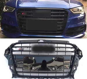 For Audi 2014 - 15--2016 A3 S3 RS3 Style BLACK Strip Front bumper Grille - Bild 1 von 4