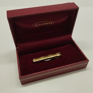 Tie Clip 9ct Gold Plated 925 Sterling Silver Tested 4.15g Boxed Mens RMF-FPL16 - Picture 1 of 8