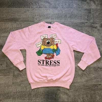 Vintage 90s Screen Stars Sweatshirt Shopping Adult Size L, Fit Like M - USA Made - image 1 of 4