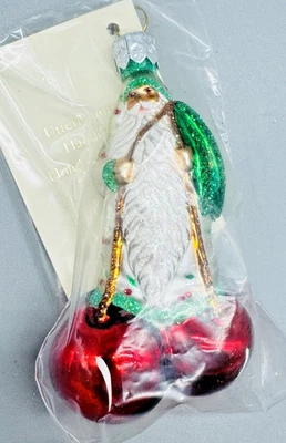Patricia Breen Cerise Santa Claus Cherry Christmas Tree Ornament 3 inch SEALED - Image 1 of 4