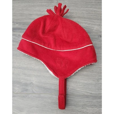 Винтажный 2004 Baby Gap ребенка ясельного возраста 2-3 лет красный с подкладкой зимняя шляпа w/ремень бабочки - Изображение 1 из 4