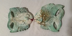 MILLER STUDIOS Küssender Fisch Vintage Wanddeko Kreidegeschirr anthropormorphes PROJEKT - Bild 1 von 3