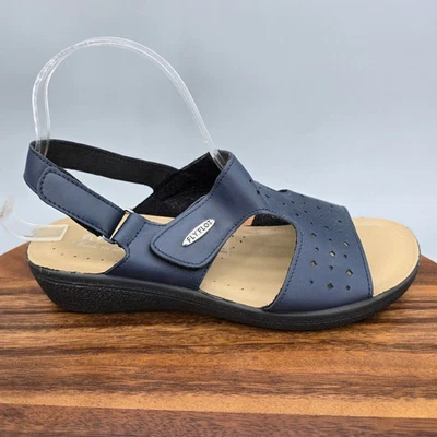 Sandalias Fly Flot para mujer 8 39 azul marino con tiras punta abierta ajustables zapatos Italia Foto 1 de 4