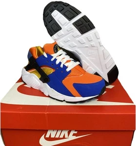 Nike Huarache Run GS Hyper Royal Blue Yellow Orange 654275-421 Size 5Y or 6.5 Wm - Picture 1 of 15