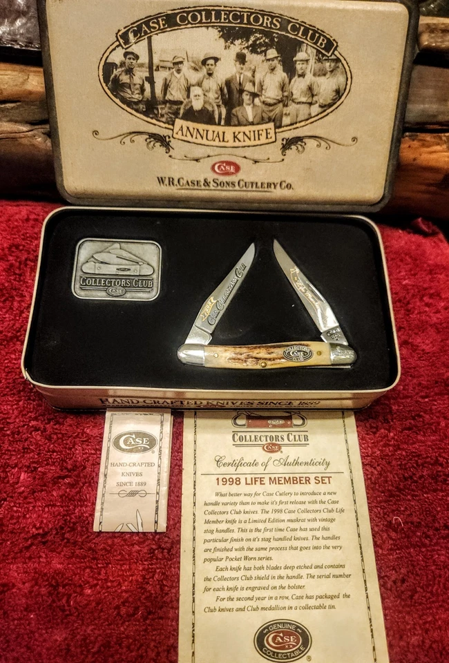 1998 Case XX Lifetime Members Annual Knife, Muskrat L1015 w/ tin and papers - Image 1 of 1