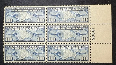US Stamps-SC# C7 - Plate Block - MNH - SCV = $45.00 Great Mint US Airmail - Image 1 of 3