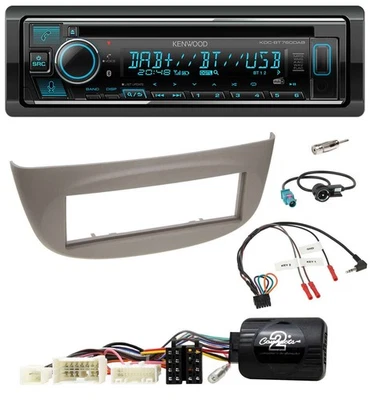 Kenwood Lenkrad Bluetooth DAB USB CD Autoradio für Renault Wind N 2010-2013 grau - Bild 1 von 4