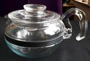 Vintage Pyrex Klarglas Teekanne 8446B 6 Tassen Made in USA Flameware B7 - Bild 1 von 9